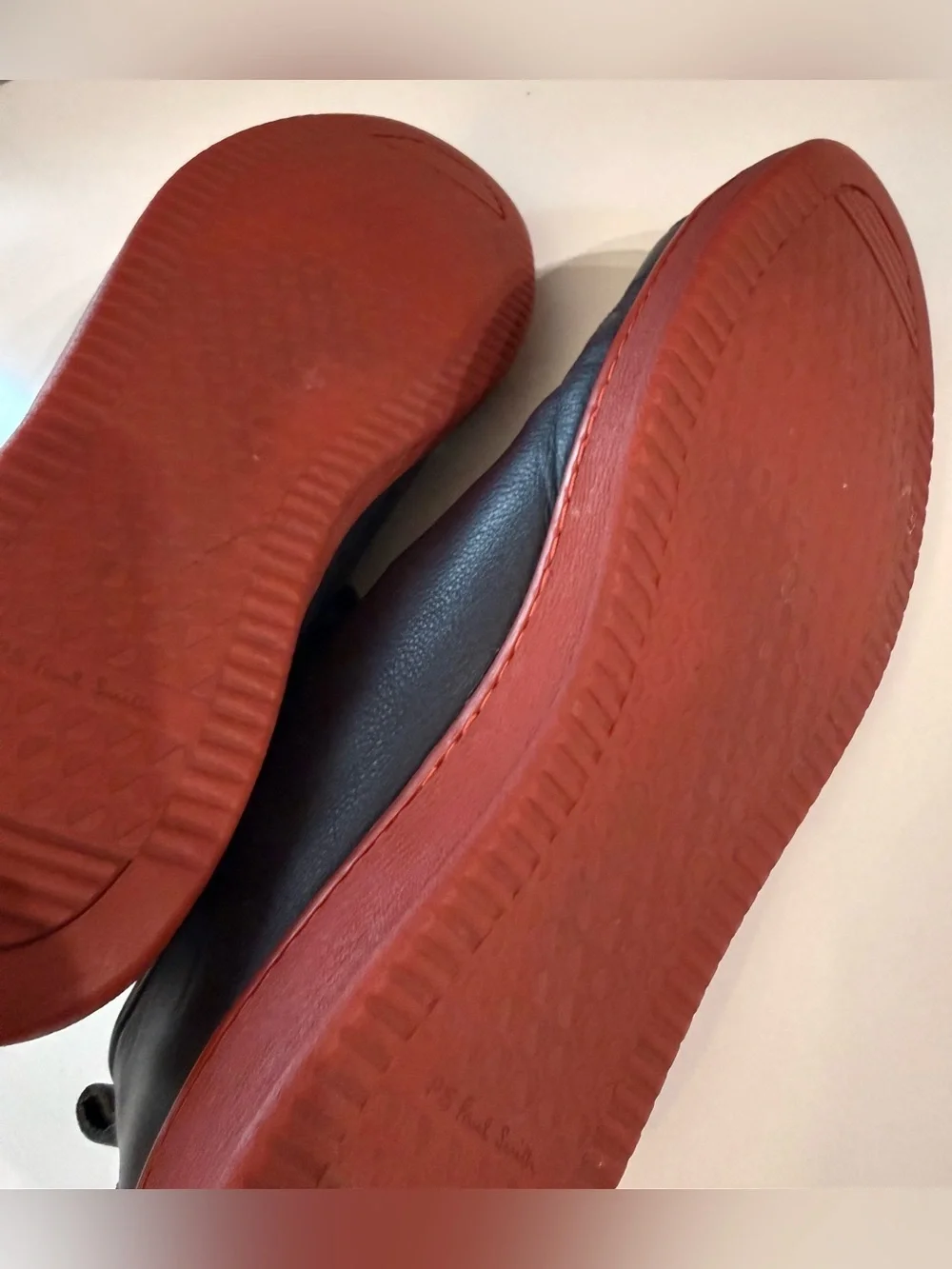 Paul Smith leather navy sneakers- red sole. US 11, EU 44